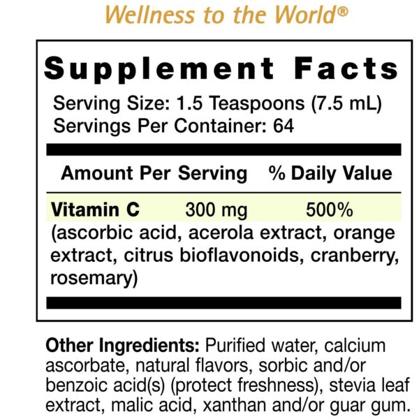 Etiqueta frontal de Eniva Vitamin C líquido