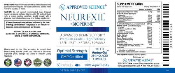 Pack doble suplemento Neurexil Approved Science para cerebro sano