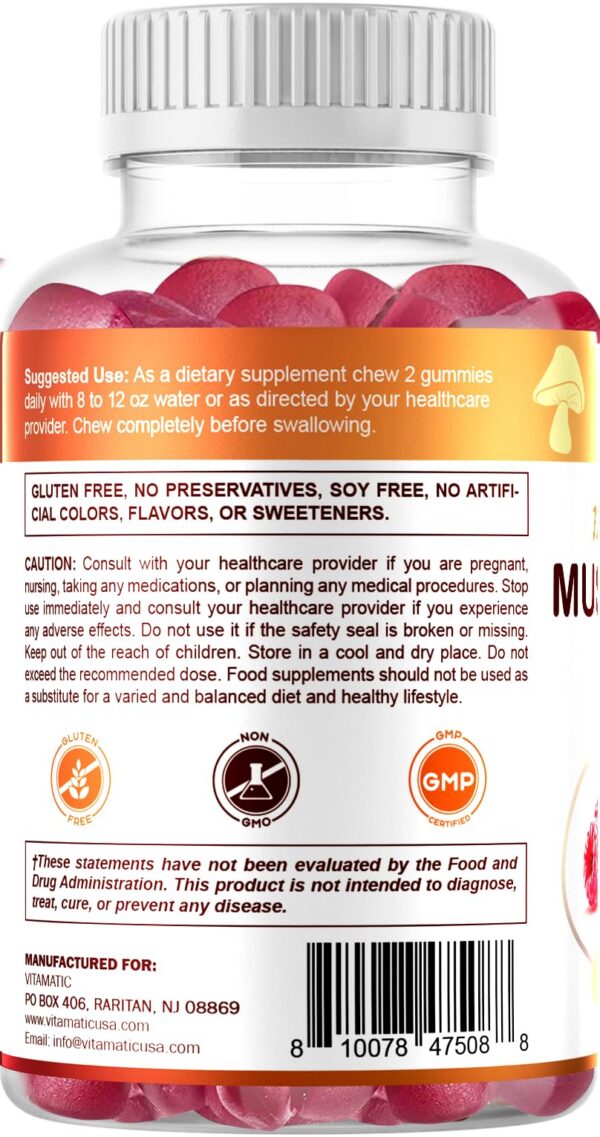 Envase de 60 gomitas Vitamatic complejo de hongos para salud ósea