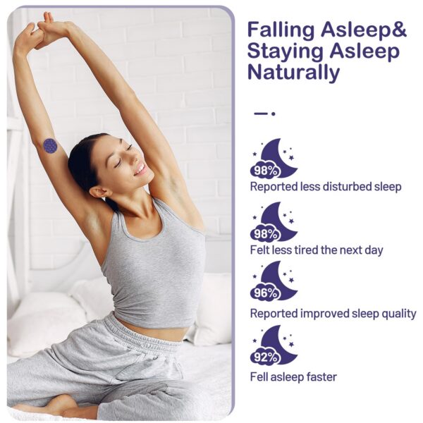 Parche DEPOVTE aplicado en piel para descanso natural nocturno