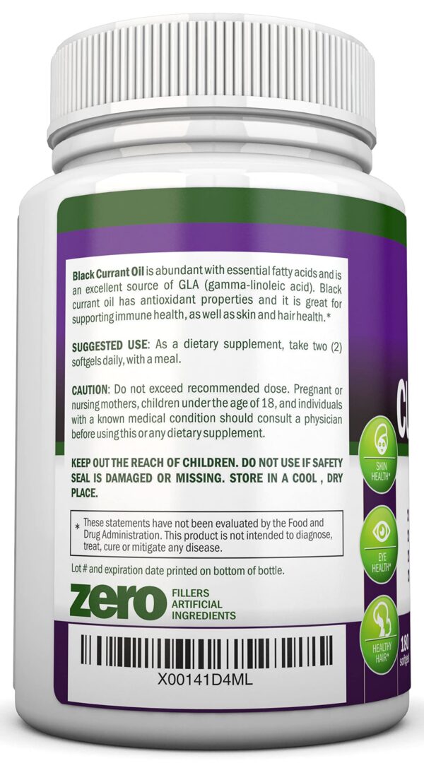 Envase frontal de aceite de grosella negra NutriONN