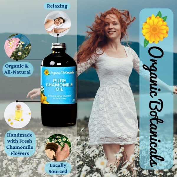 Envase aceite de manzanilla orgánico 16 oz para masaje