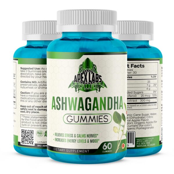 Version 1.0.0 Envase Apex Labs Gomitas Ashwagandha KSM-66 60 unidades
