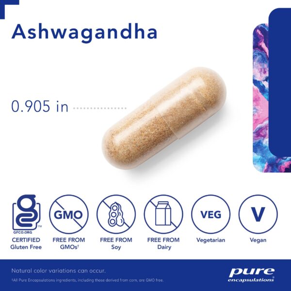 Version 1.0.0 Ashwagandha en cápsulas Pure Encapsulations suplemento natural