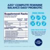 Envase frontal AZO Complete Feminine Balance probiótico vaginal 30 cápsulas