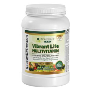 Envase BioSource Labs multivitamínico Vibrant Life 90 tabletas