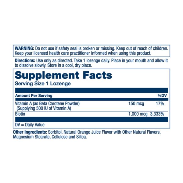 Envase de Biotina Solaray 100 pastillas