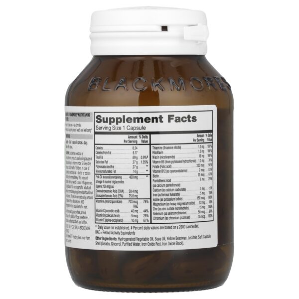 envase blackmores multivitaminas hombres fácil de tomar