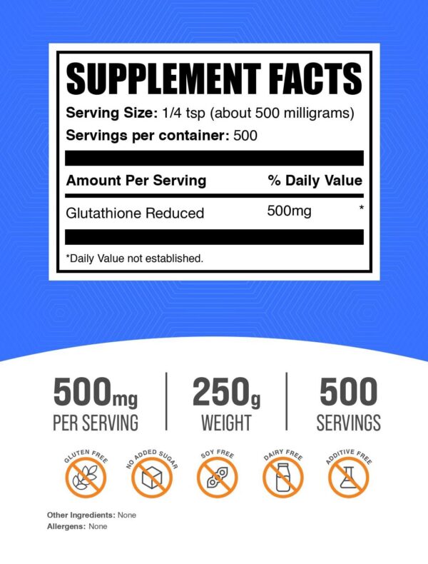 Envase de BulkSupplements Glutatión Reducido