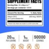 Envase BulkSupplements vitamina B12 polvo 200 mcg sin gluten