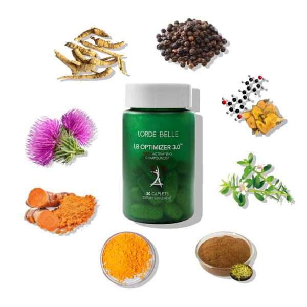 Envase y caja LORDE BELLE Optimizer 3.0 NRF2 suplemento antioxidante