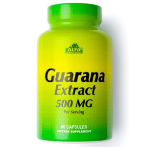 Envase cápsulas Alfa Vitamins Guaraná 500 mg, 60 unidades