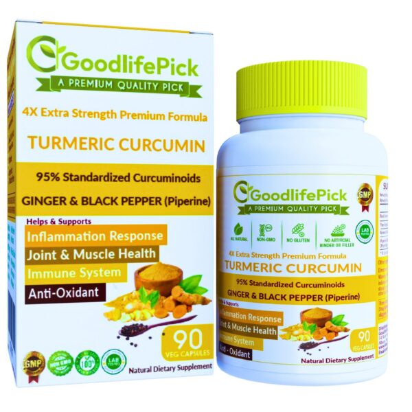 Envase cápsulas cúrcuma GoodlifePick potencia extra