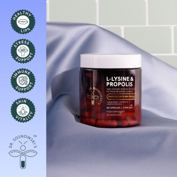 Envase cápsulas L-Lisina y Propóleos Dr Sosnowski