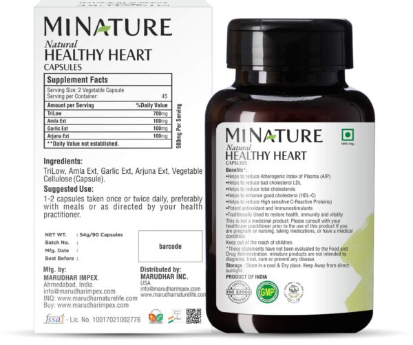 Envase de cápsulas mi Nature mostrando ingredientes