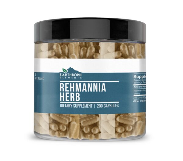 Envase cápsulas Rehmannia Earthborn Elements suplemento herbal
