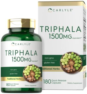 Envase cápsulas Triphala Carlyle 180 unidades