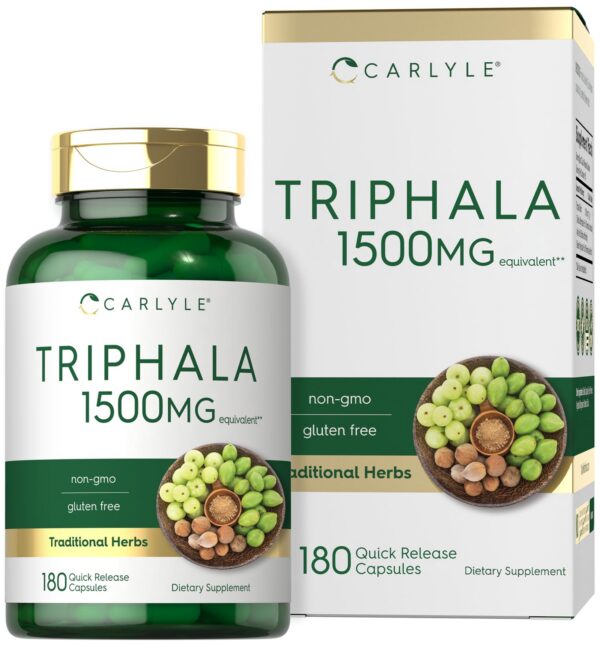 Envase cápsulas Triphala Carlyle 180 unidades