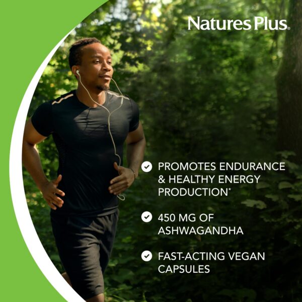 Envase cápsulas vegetarianas Ashwagandha NaturesPlus 60 unidades