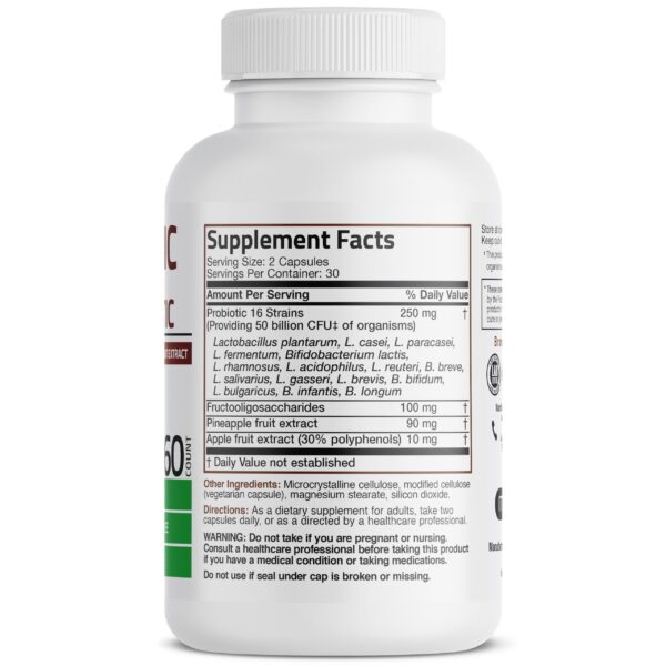 Envase cápsulas vegetarianas Bronson probiótico