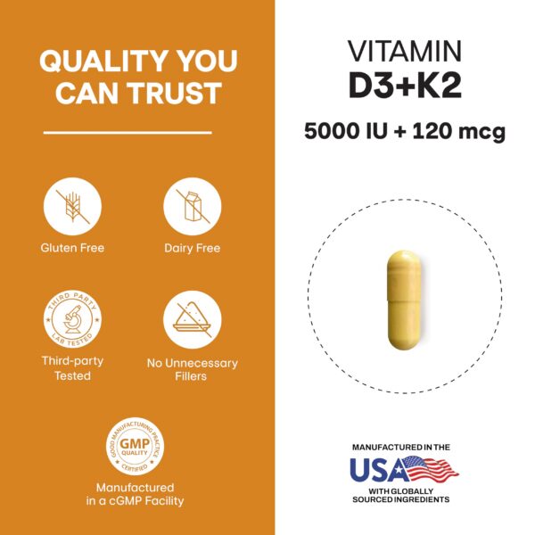 Envase de cápsulas vitamina D3 K2 Magnesio Sandhu's