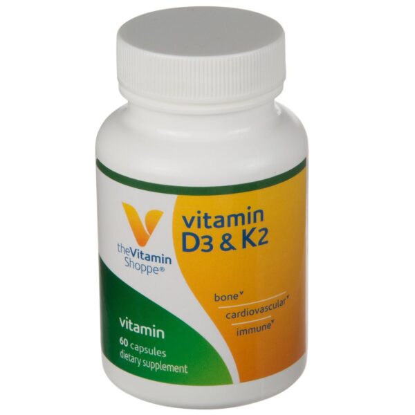 Envase cápsulas vitamina D3 y K2 The Vitamin Shoppe
