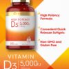 Envase Carlyle vitamina D3 500 cápsulas blandas sin gluten