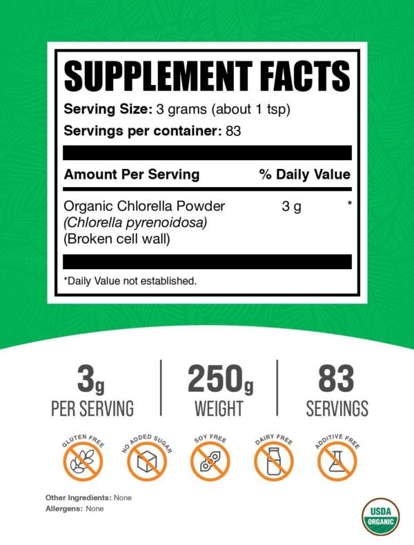 Envase chlorella orgánica polvo 250g