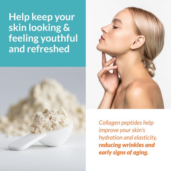 Vista lateral del envase de colágeno con etiqueta