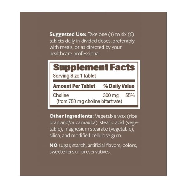 Envase colina bitartarato liberacion sostenida 200 tabletas