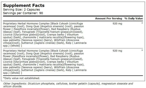Version 1.0.0 Envase de complejo herbal Vitacost mujeres menopausia