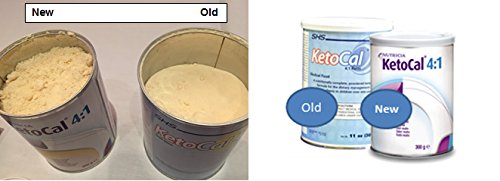 Envase y contenido de polvo KetoCal sabor vainilla