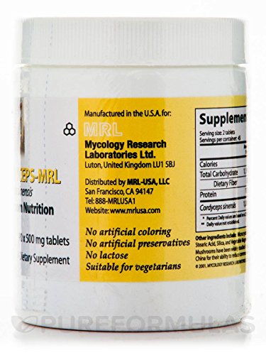 Envase de Cordyceps Sinensis-MRL 500 mg