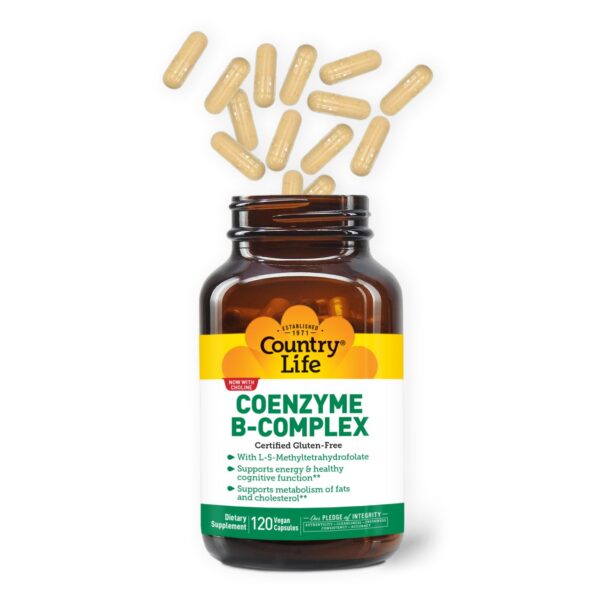 Envase Country Life complejo B coenzima suplemento nutricional