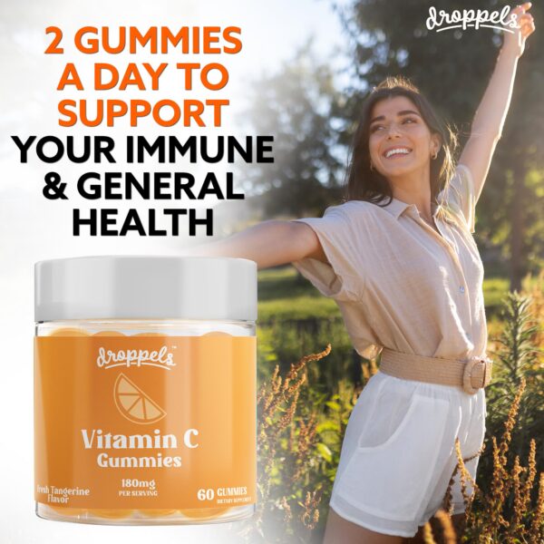 Envase Droppels vitaminas goma sabor mandarina sin gluten