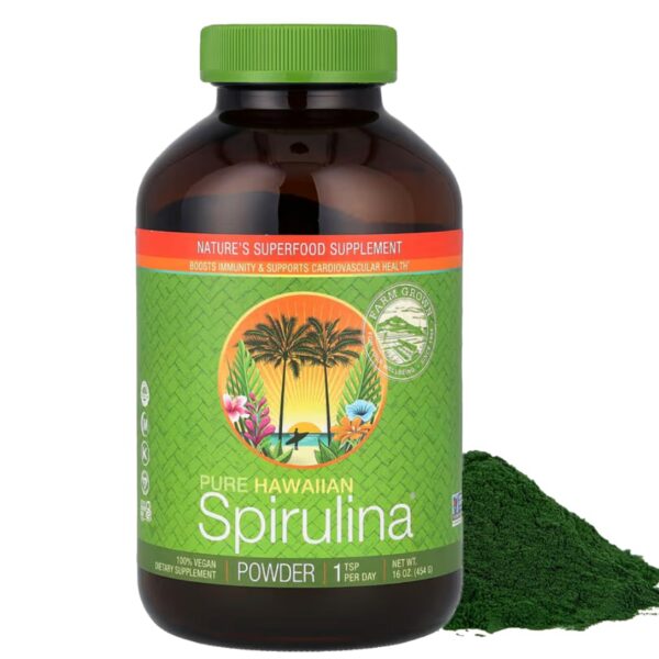 Envase espirulina havaiana pura Nutrex Hawaii 16 onzas