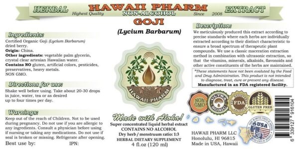 Suplemento herbal líquido extracto goji orgánico 60ml