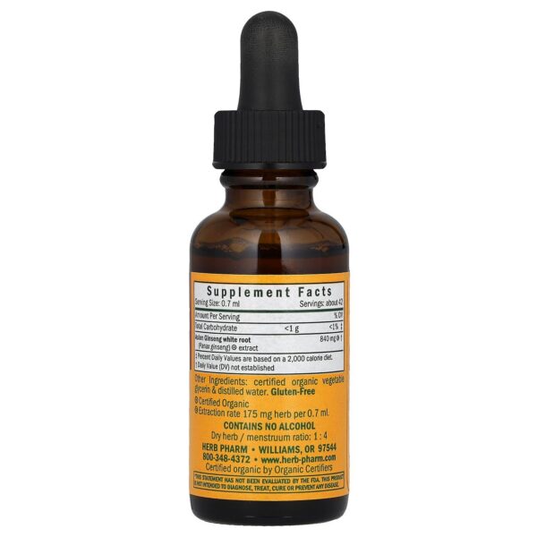 Envase extracto líquido Ginseng Asiático Herb Pharm