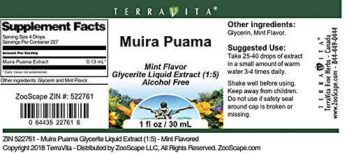 Envase extracto líquido Muira Puama Terravita 1 oz