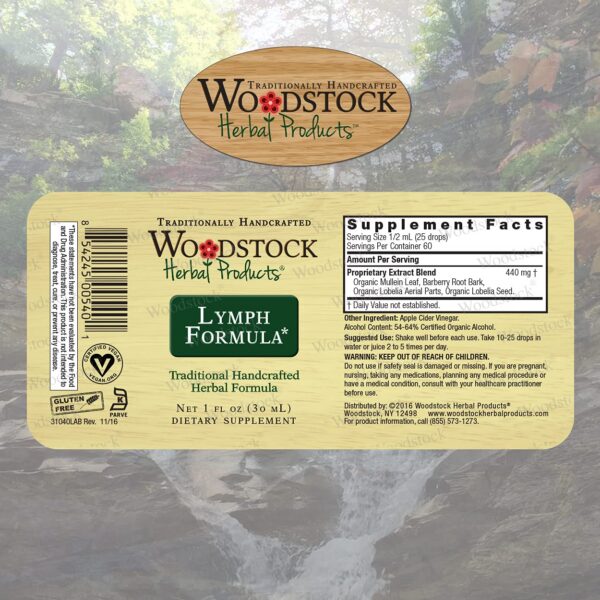 Version 1.0.0 Envase de fórmula linfática Woodstock para salud del sistema linfático