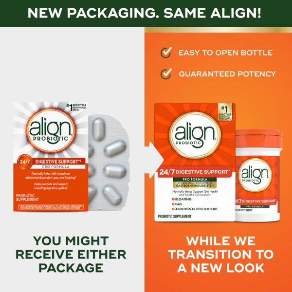 Version 1.0.0 Envase frontal de Align probiótico para sistema digestivo saludable