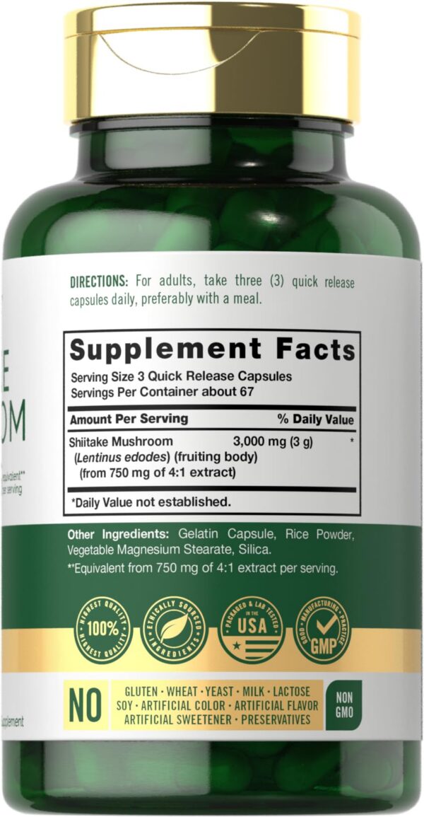 Envase frontal Carlyle cápsulas suplemento hongo shiitake