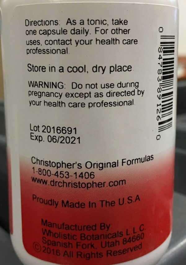 Envase frontal de Dr. Christopher's Cleanse False Unicorn y Lobelia