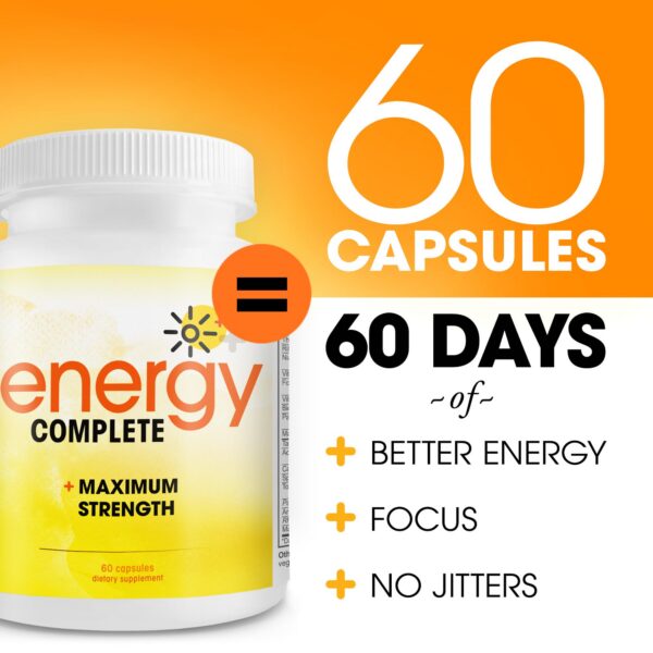 Envase frontal suplemento Energy Complete 60 cápsulas veganas