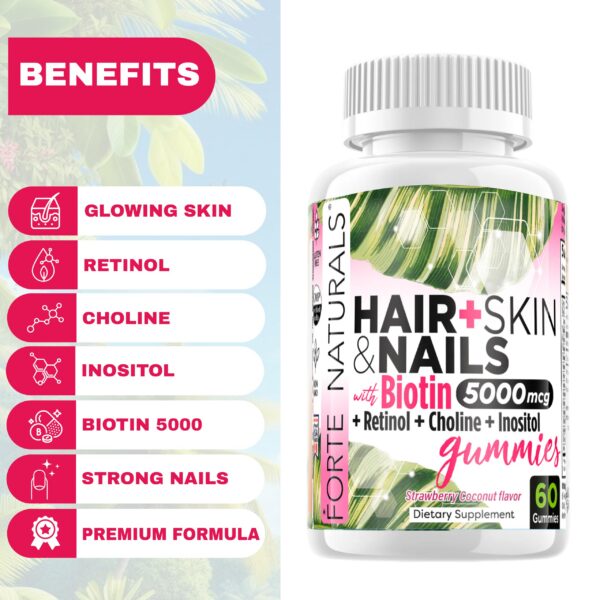 Version 1.0.0 Envase frontal gomitas FORTE NATURALS biotina 5000mcg