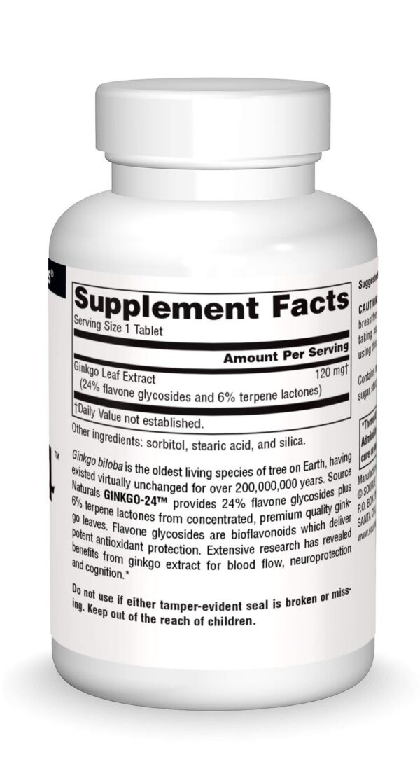 Envase frontal de Ginkgo Biloba 24% flavona en tabletas