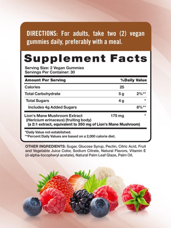 Version 1.0.0 envase frontal gomitas melena de león nature's truth