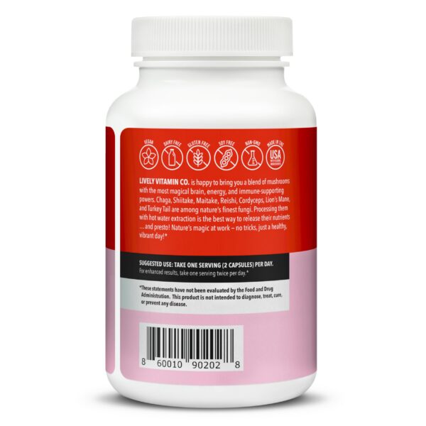 Version 1.0.0 Envase frontal hongos magia Lively Vitamin Co