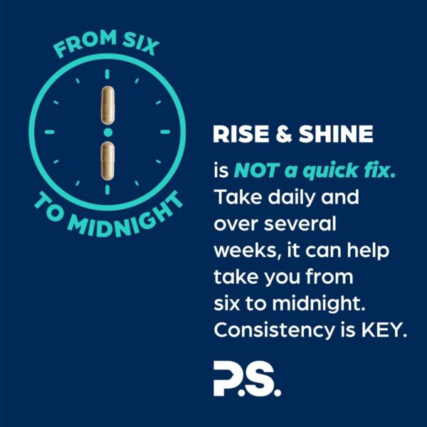 Envase frontal PS Rise & Shine para energía y vitalidad masculina