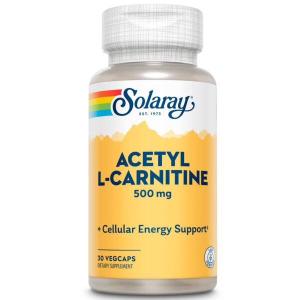 Envase frontal de SOLARAY Acetil L-Carnitine 500 mg